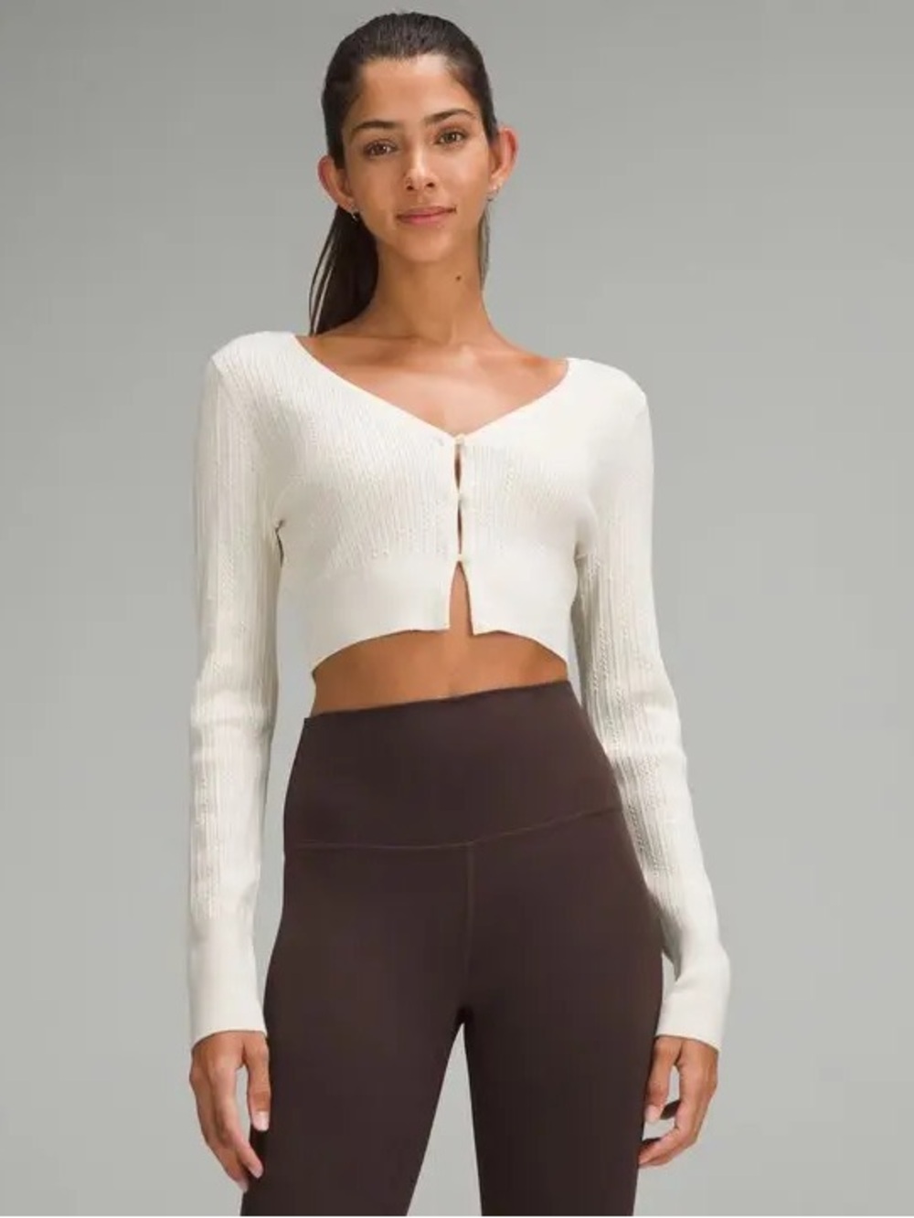 Lululemon Ribbed Merino Wool Cropped Cardigan
